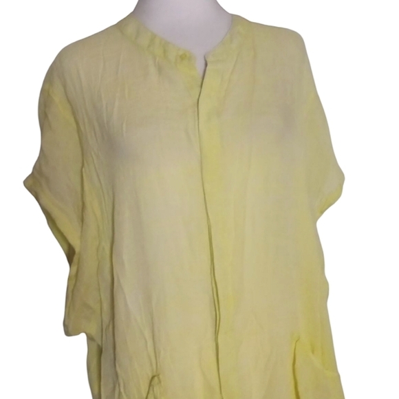 Anthropologie Saturday Sunday Light Yellow Slouchy Gauzy Blouse Cover Up Small - Picture 2 of 8